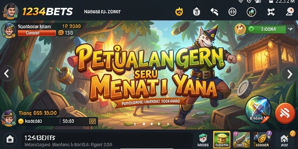 Gameplay 1234BETS menampilkan aksi petualangan yang mendebarkan.