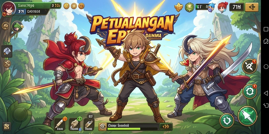 Tangkapan layar gameplay <strong>71H</strong> yang menunjukkan pertempuran menarik dalam dunia anime.