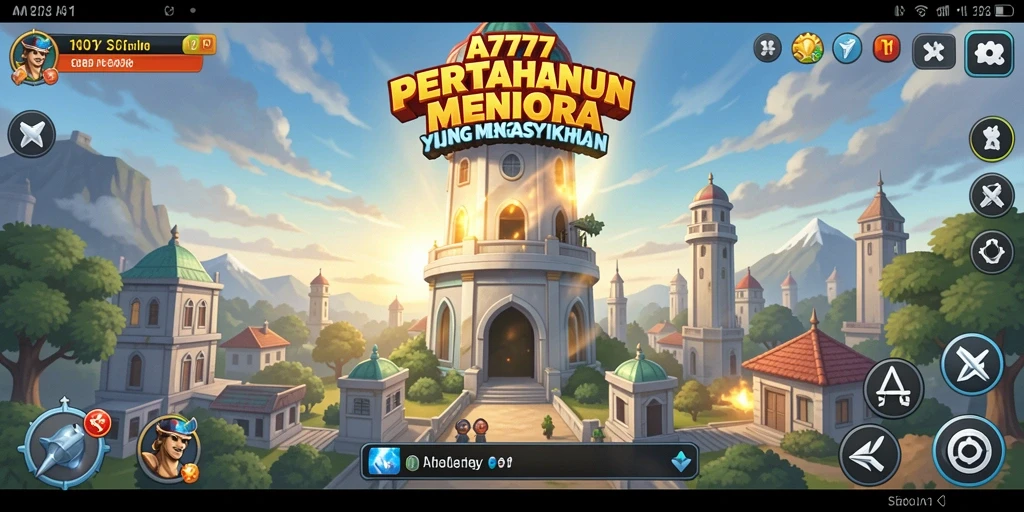 Tampilan gameplay menara yang menegangkan dan strategis dari A7777.