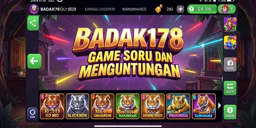 Tampilan menarik gameplay Slot BADAK178 dengan simbol dan bonus.