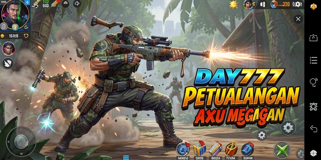 Tampilan seru dari gameplay aksi DAY777 yang mendebarkan.