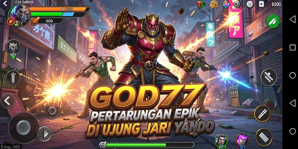 Tampilan gameplay Fighting yang intens dan mendebarkan dari GOD77.