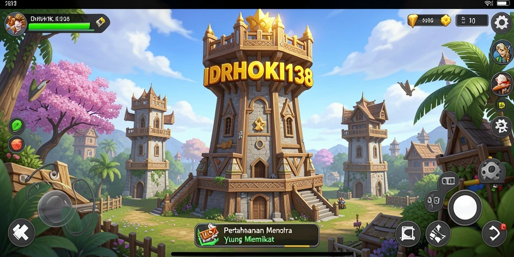 Ilustrasi permainan Tower Defense yang mendebarkan di IDRHOKI138.