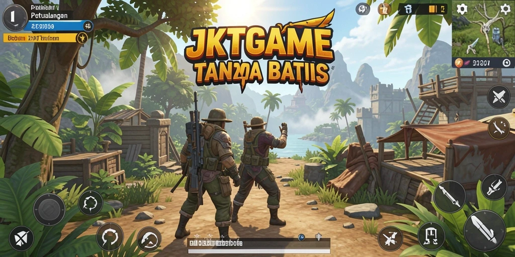 Tampilan gameplay <strong>JKTGAME</strong> menunjukkan eksplorasi dunia yang luas dan dinamis.