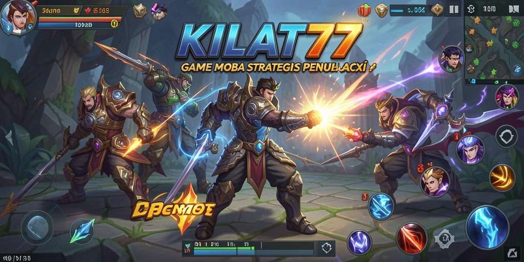 Tangkapan layar KILAT77 menampilkan aksi seru dalam gameplay MOBA.