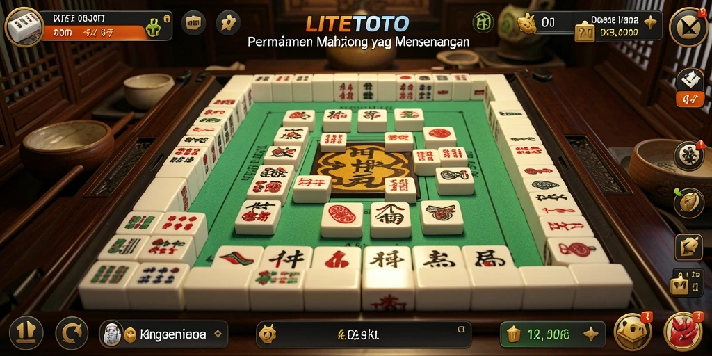 Tampilan gameplay seru LITETOTO dalam permainan Mahjong.