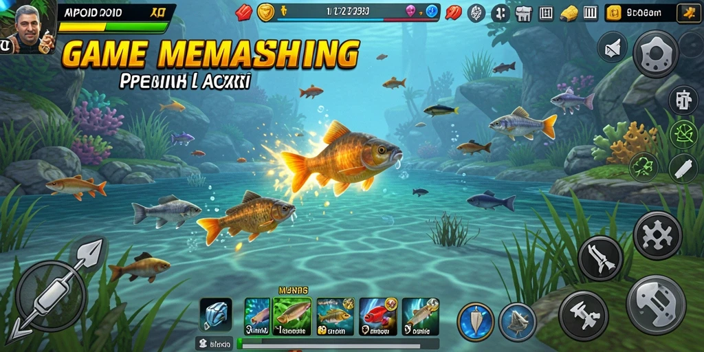 Tampilan gameplay MPOID yang mendebarkan saat berburu ikan besar.
