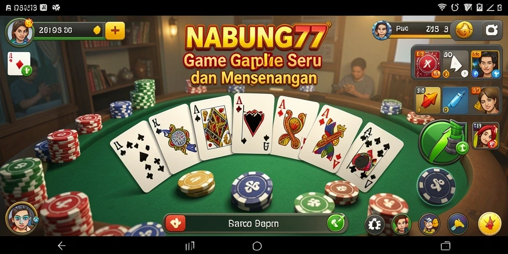 Tampilan gameplay seru dalam permainan Gaple NABUNG77.
