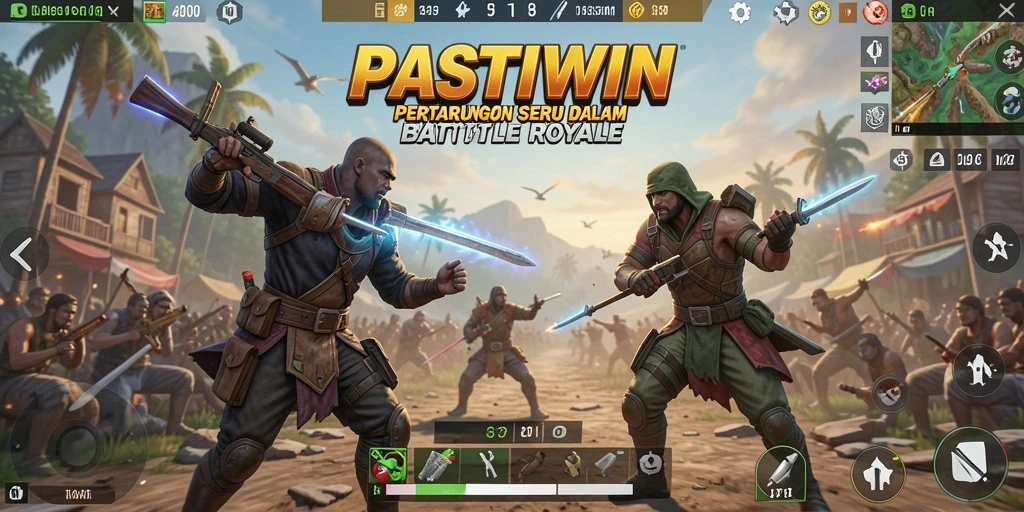Gameplay intens PASTIWIN di medan perang Battle Royale.