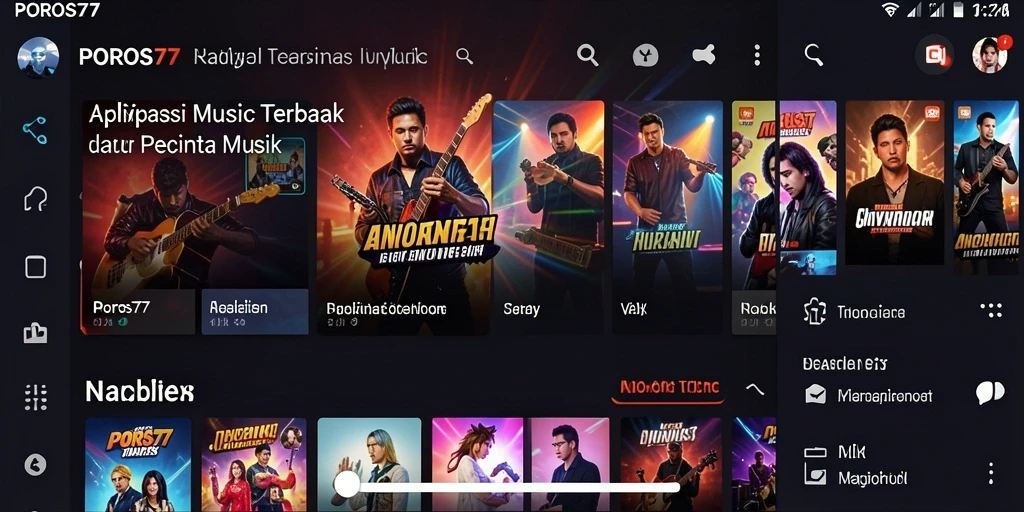 Screenshot utama POROS77 menampilkan aksi permainan musik yang seru dan interaktif.