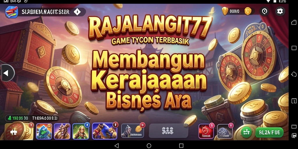 Tampilan gameplay RAJALANGIT77 dengan suasana bisnis yang dinamis.