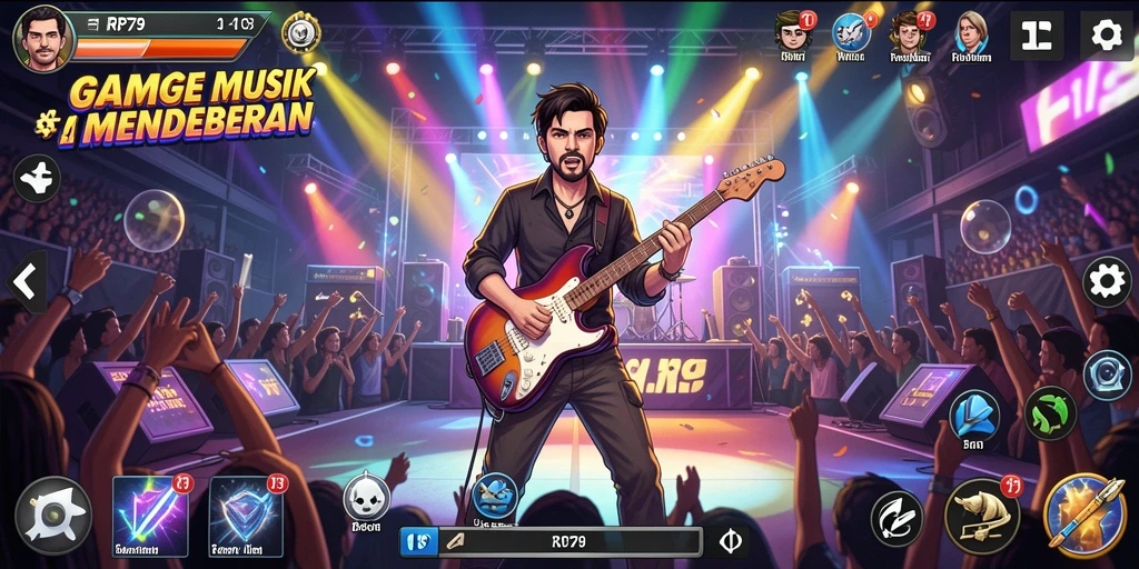 Screenshot gameplay RP79 menampilkan pemain menikmati music challenge.