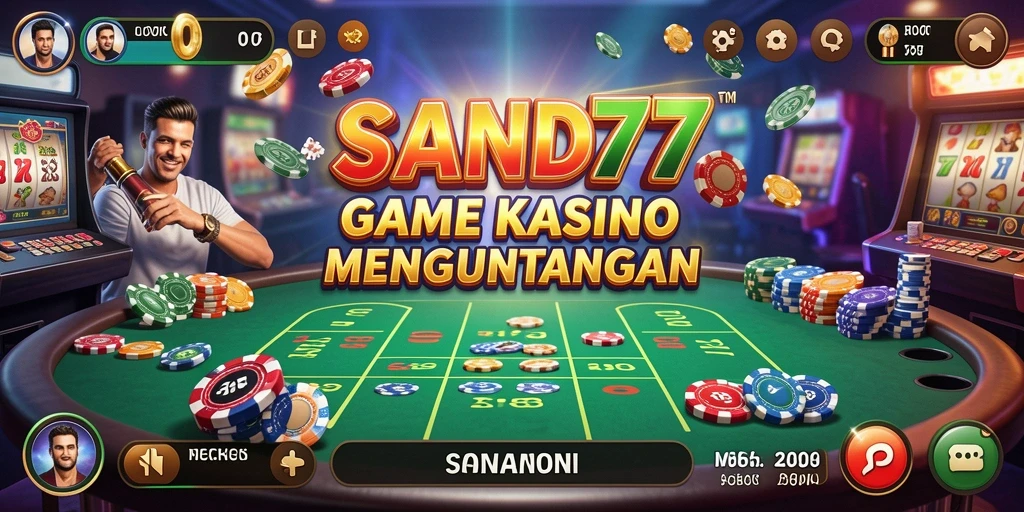 Screenshot dari SAND77 menunjukkan permainan Kasino yang seru dan mendebarkan.