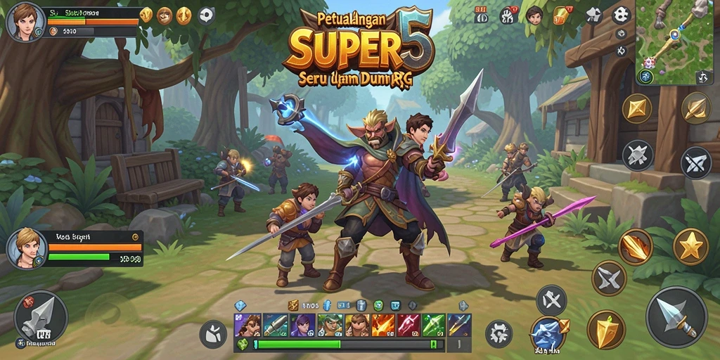 Tampilan gameplay RPG yang menakjubkan dari SUPER5.