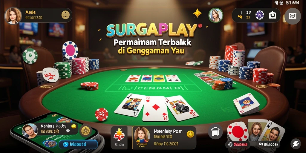 Screenshot utama SURGAPLAY menampilkan aksi seru dalam permainan Poker.